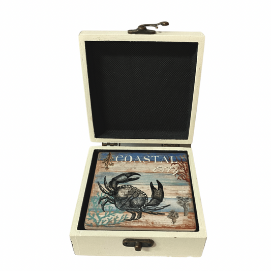 Ocean Beach Coaster Set With Box