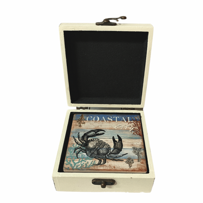 Ocean Beach Coaster Set With Box