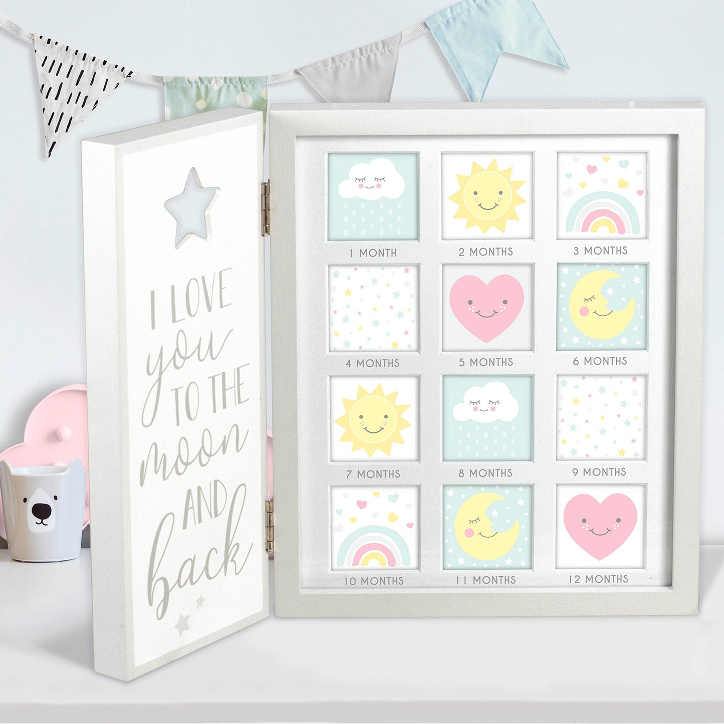 I Love You To The Moon Baby’s First Year Photo Frame