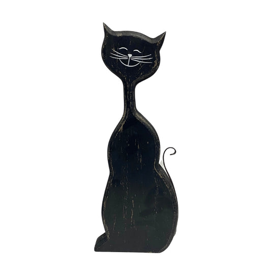 Wooden Black Cat - Available In 2 Sizes