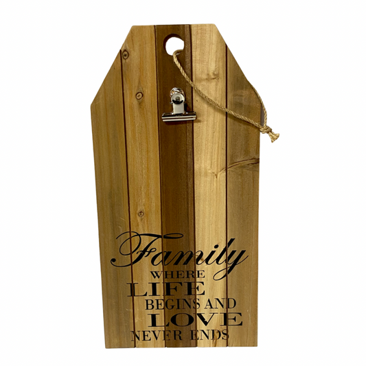 Family Wooden Photo Clip Board