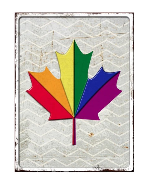 Rainbow Leaf Embossed Sign - Imperial Gifts And Decor