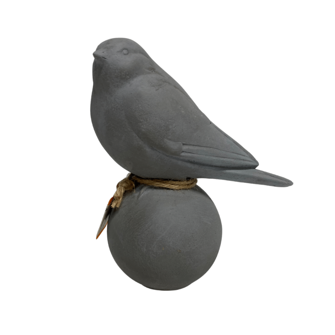 Cement Bird On Ball Decor
