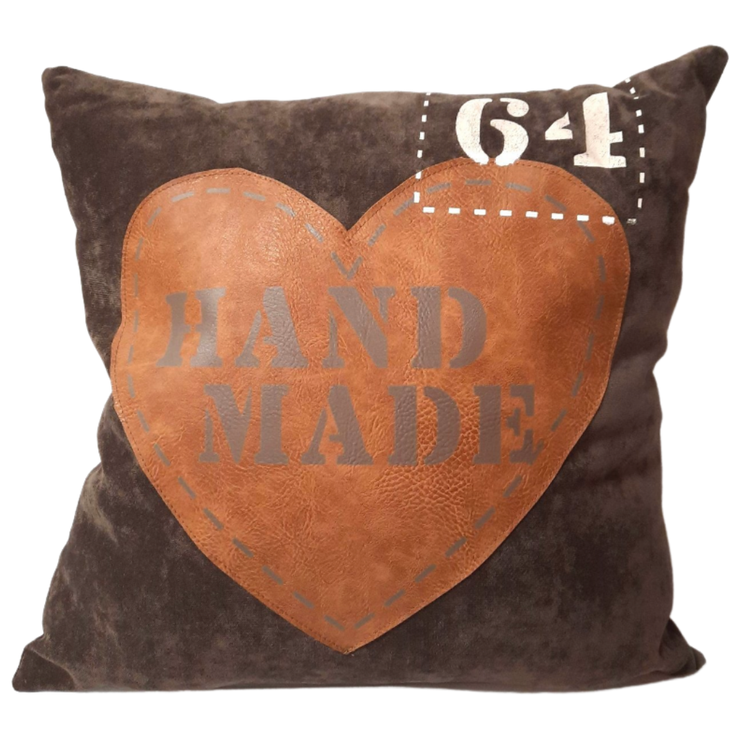 Brown Handmade Heart Cushion - Imperial Gifts And Decor