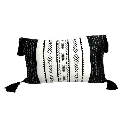 Black & White Design Rectangular Decorative Cushion 