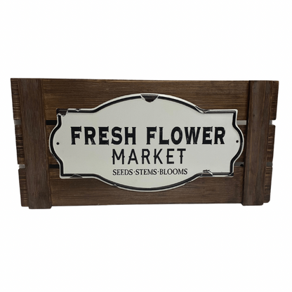 Fresh Flower  Market Wooden Sign