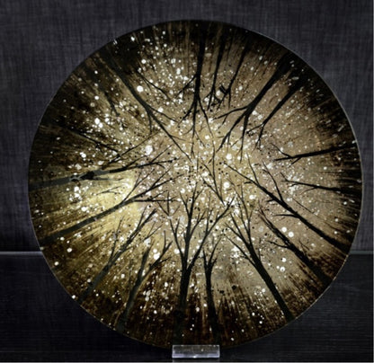 Round Tree Glass Plate