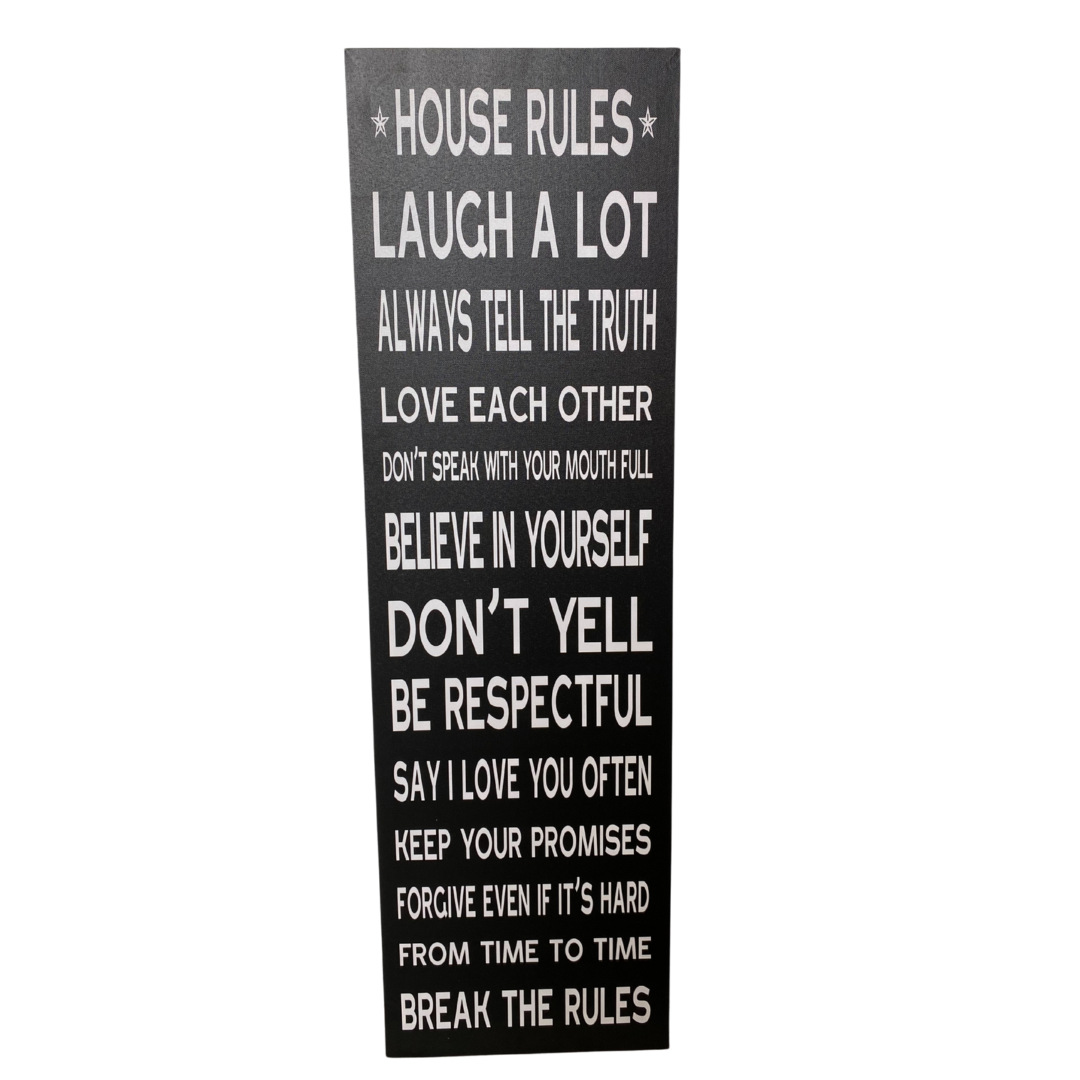 House Rules Canvas - Black