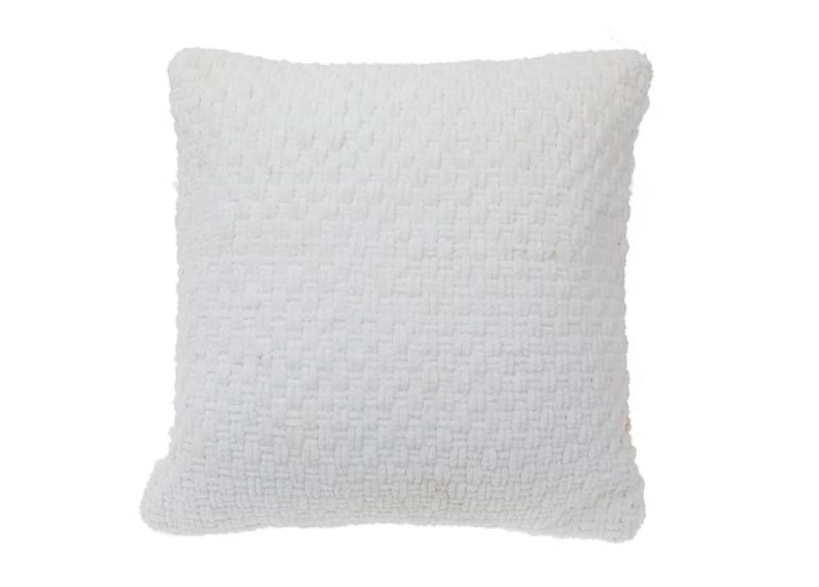 White Basketweave Cushion