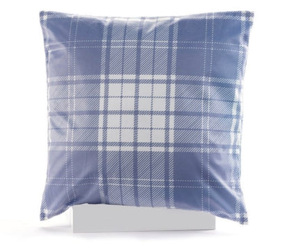 Blue White Plaid Decorative Throw Pillow