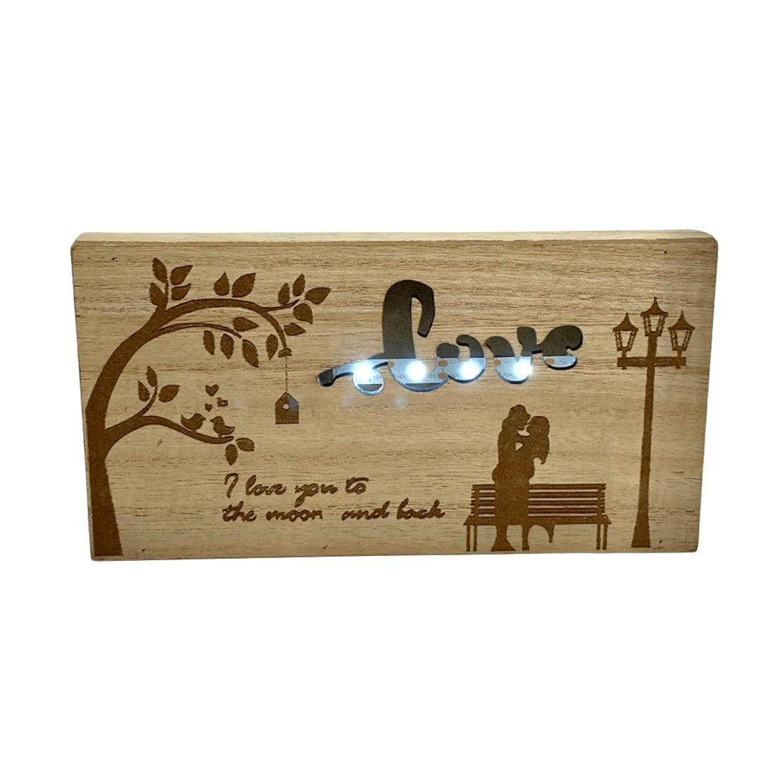 Natural LED Love Wall Plaque