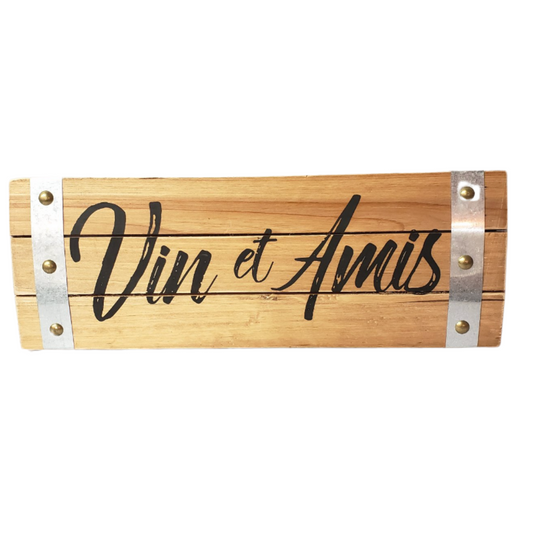 Wine & Friends Natural Hanging Sign