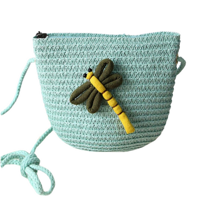 Blue Kids Crochet Dragonfly Mini Bag - Available In 5 Colours