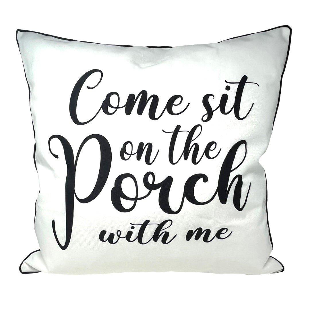 Come Sit On The Porch Throw Pillow