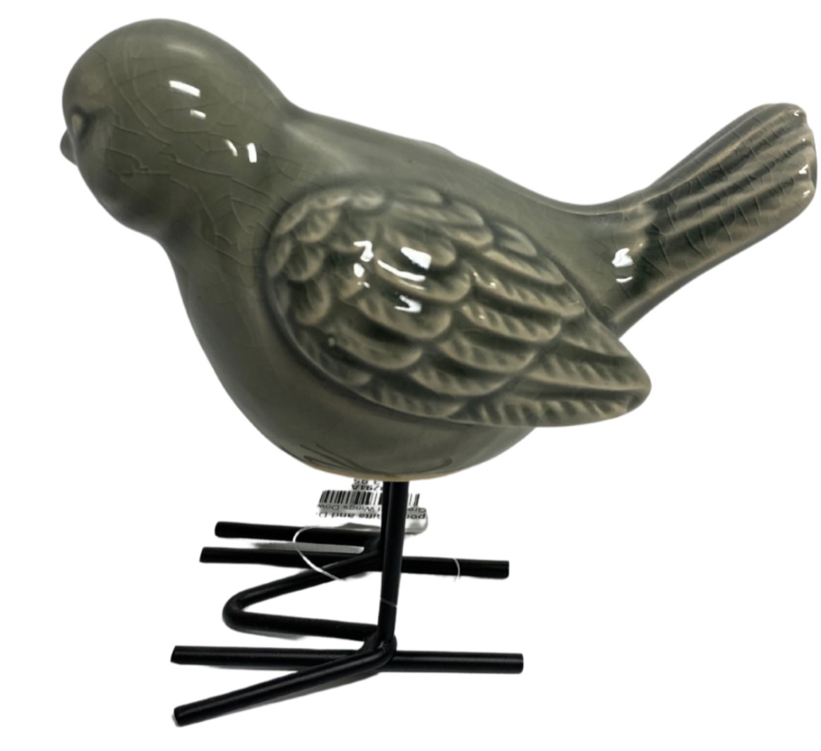 Grey Standing Ceramic Bird - Available in 2 Styles
