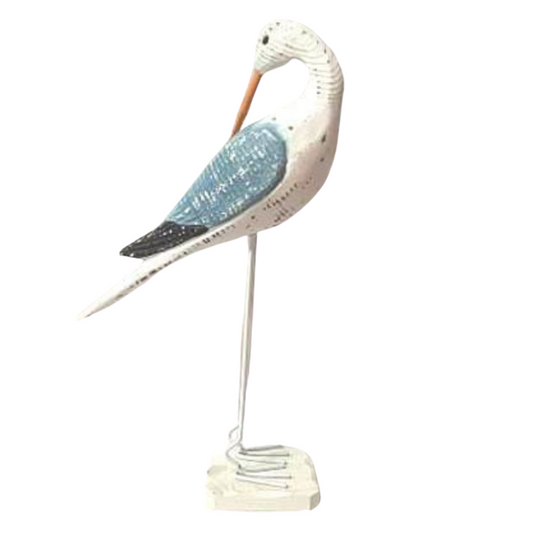 Blue & White Wooden Bird - Imperial Gifts And Decor