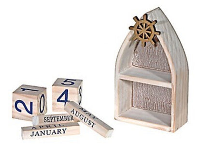 Boat With Ship Wheel And Calender