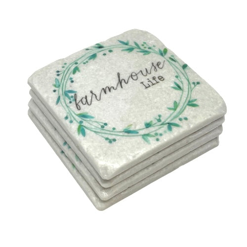 Farmhouse Coaster Set - Set Of 4