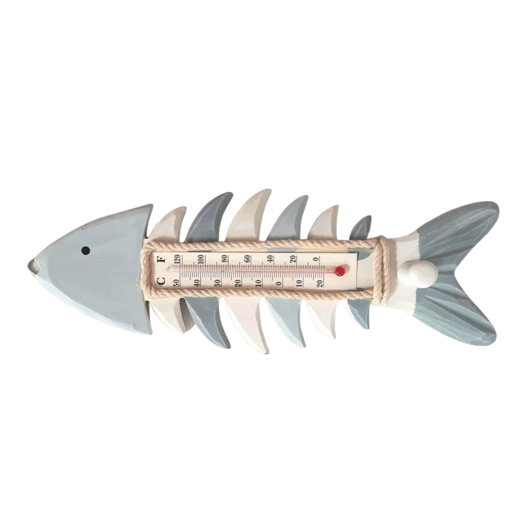 Fish Bone Thermometer - Wood with Hook - Imperial Gifts And Decor