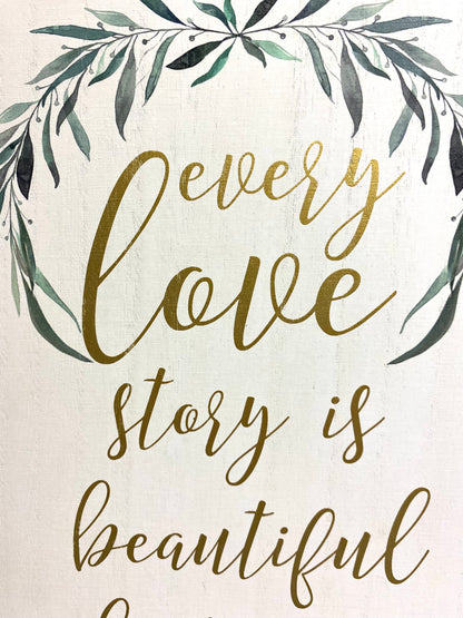 Love Story Hanging Plaque