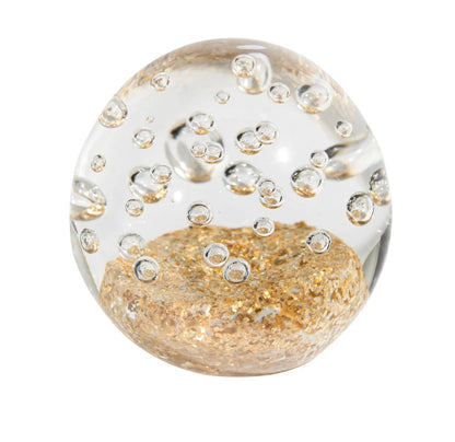 Glitter Glass Ball 3" Paperweight Decor - Small Bubble