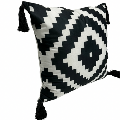 Black & White Square Design Pillow
