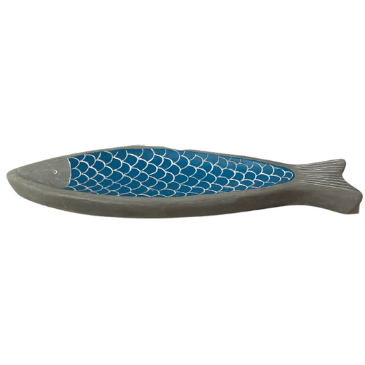 Grey & Blue Fish Platter - Available in 2 Sizes