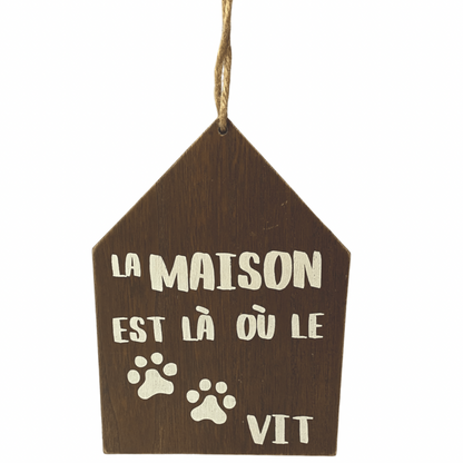 Home Is Where The Paws Is Wooden Hanging Sign