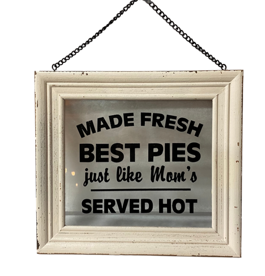 Made Fresh Framed Glass Sign