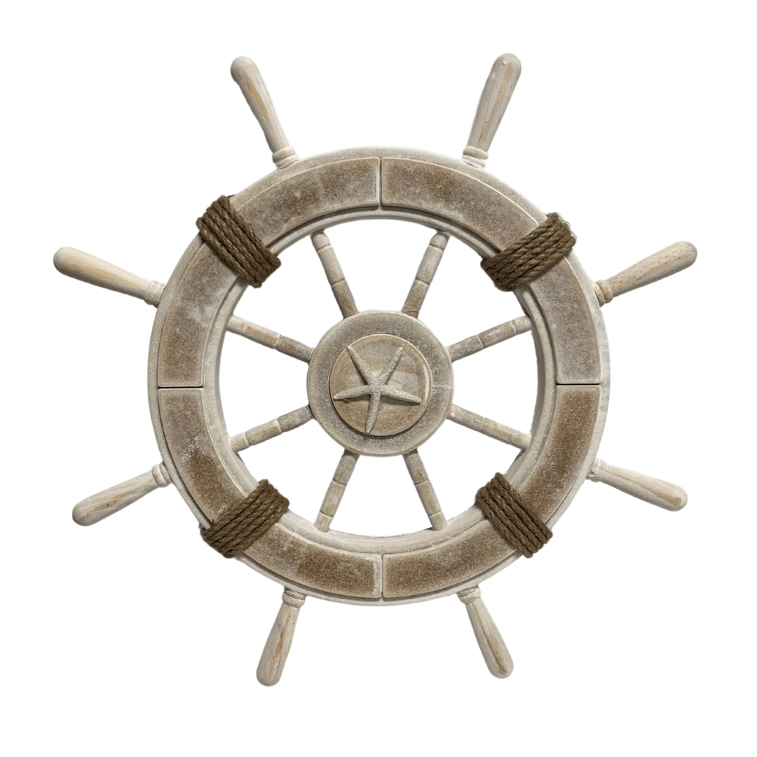 Helm Natural Ship Wheel With Rope Detail
