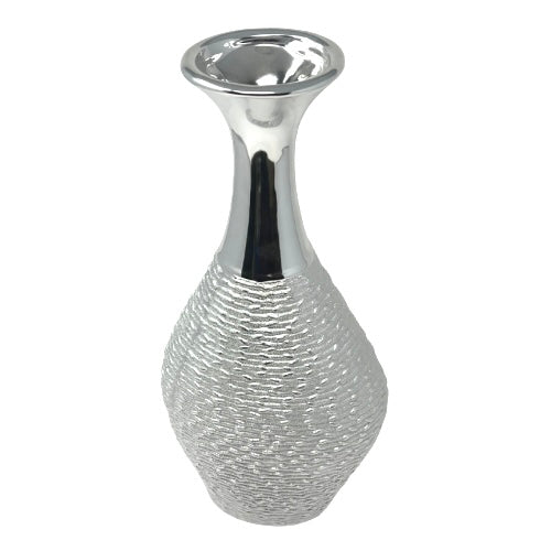 Narrow Silver Neck Vases - Available in 2 Sizes