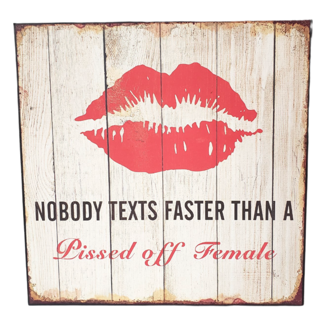 Nobody Texts Faster Slat Sign