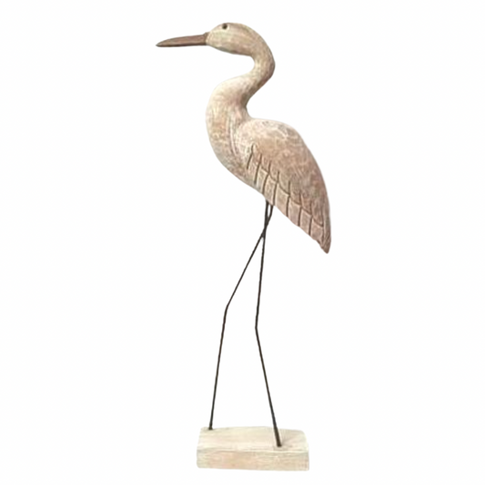 Natural Wooden Crane with Metal Legs - Imperial Gifts And Decor