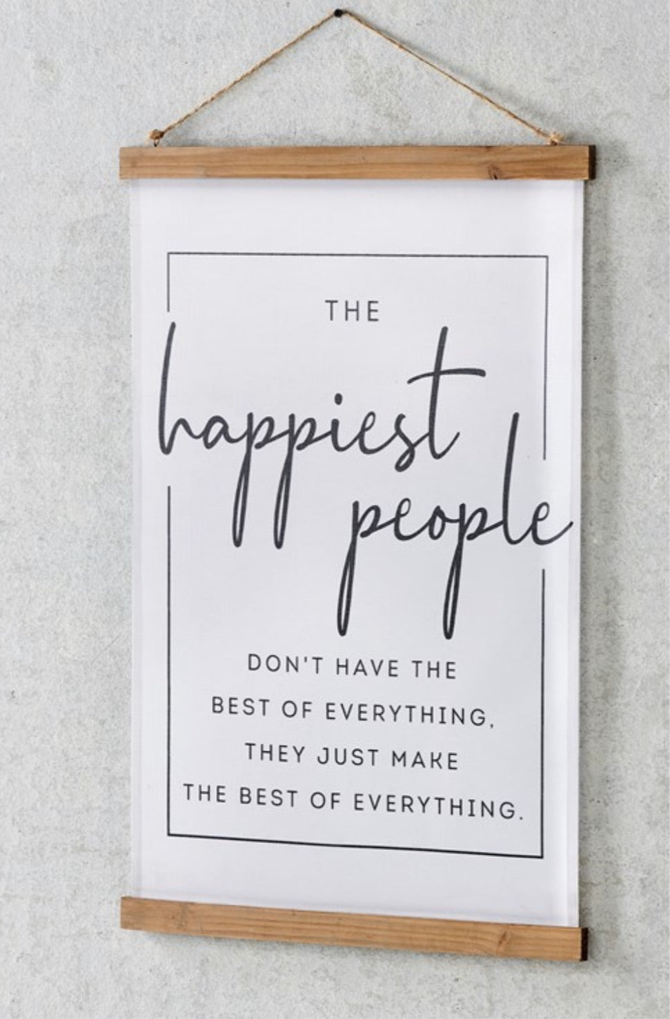 Happiest People Sentiment Fabric Wall Hanging