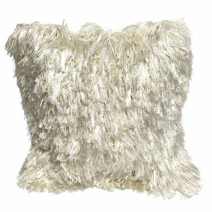 Ivory Furry Decorative Cushion