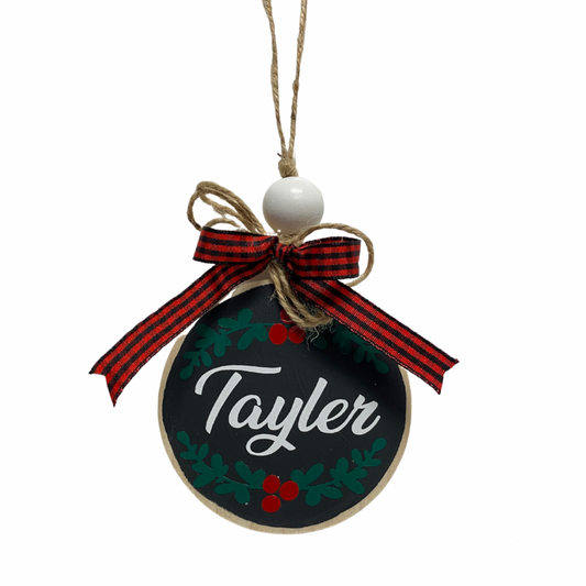 Personalized Custom Name Ornament (Red & Green)