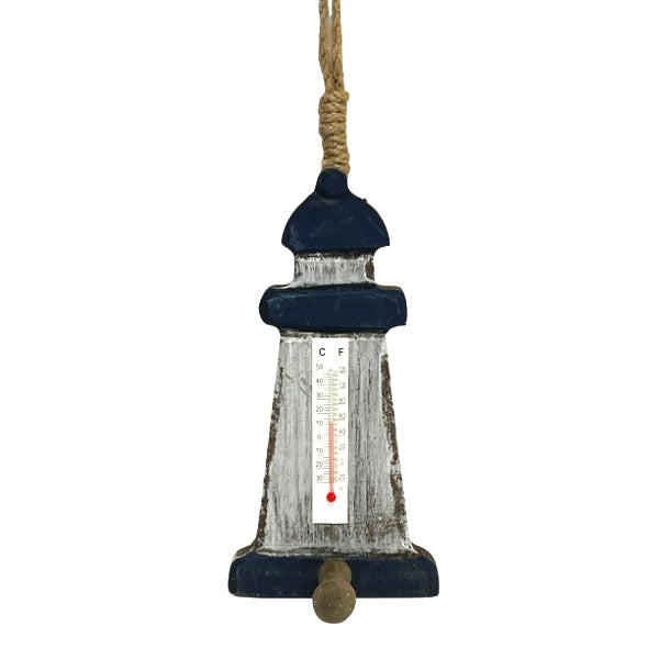 Nautical Wooden Hanging Thermometer With Hook - Available in 3 Styles