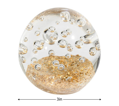 Glitter Glass Ball 3" Paperweight Decor - Small Bubble