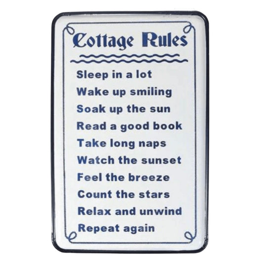 Cottage Rules Metal Sign