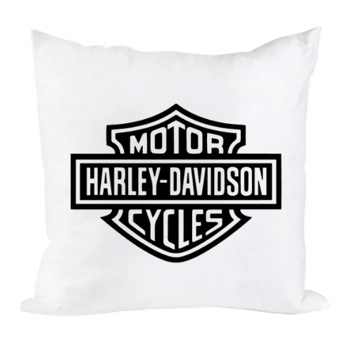 Harley Davidson Pillow White