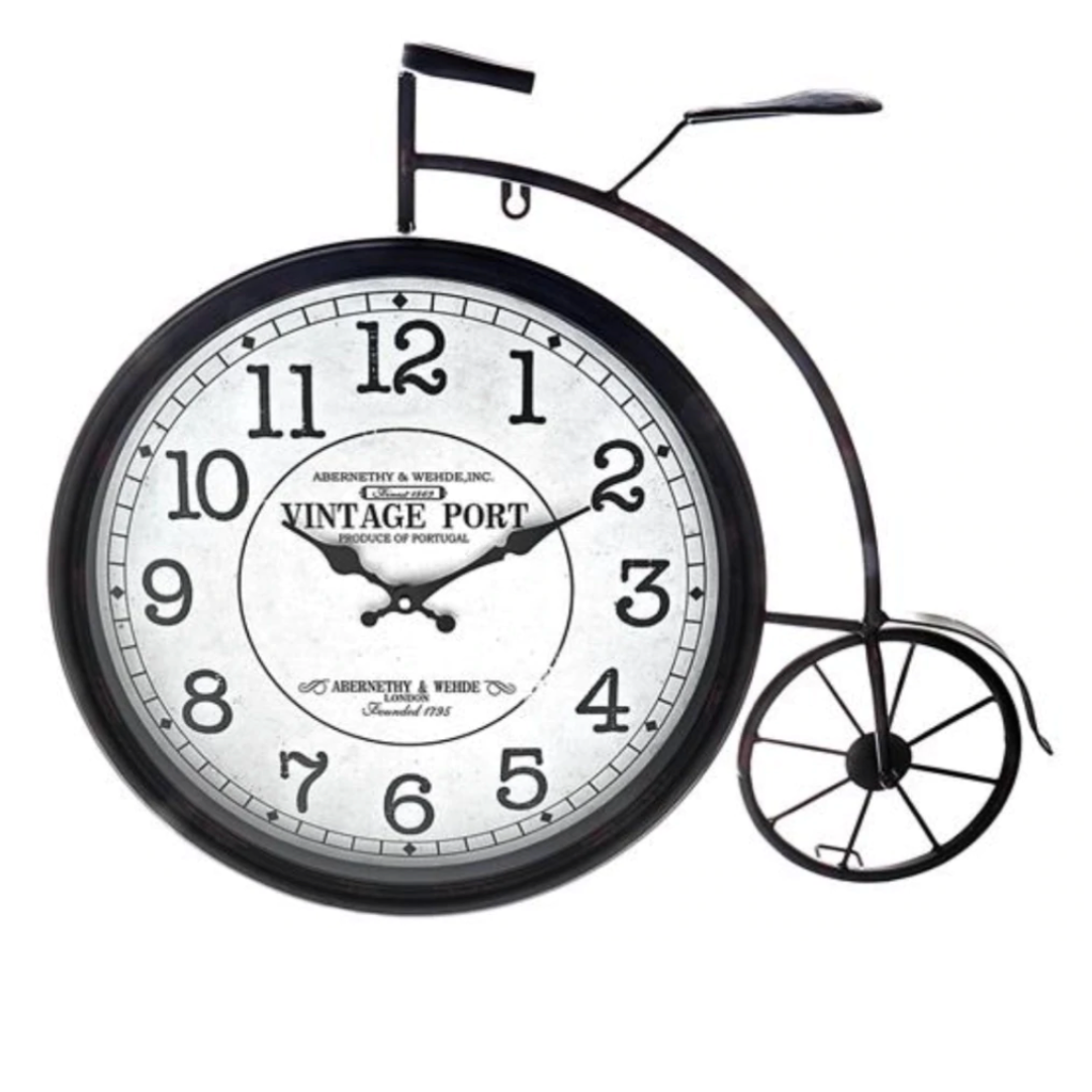 Metal Black Bicycle Wall Clock