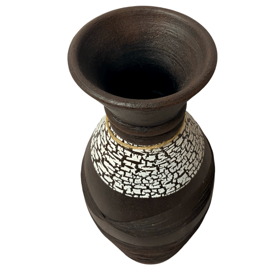 Large Brown & White Vase