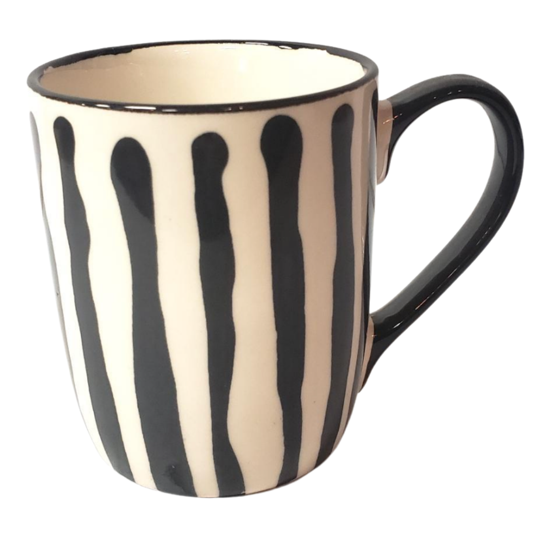 Black & White Paint Stripe Mug