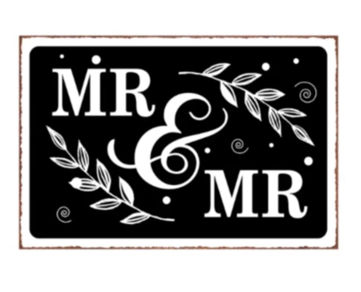 Mrs & Mrs/ Mr & Mr Embossed Metal Signs - Imperial Gifts And Decor™