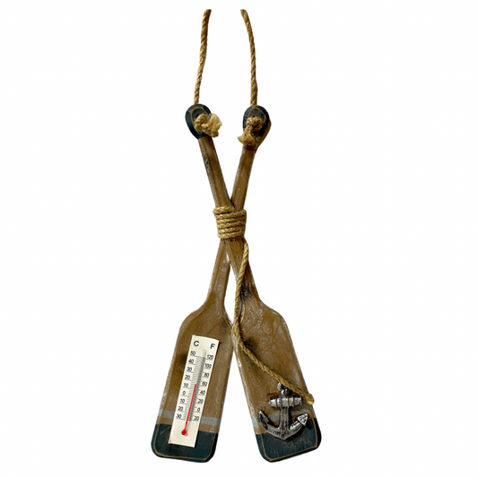 Natural Oars Hanging Thermometer