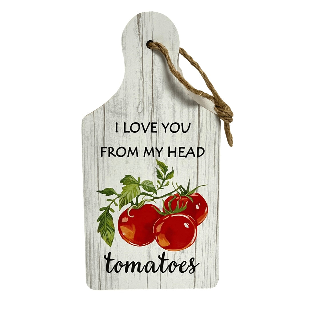 Tomatoes wooden paddle board kitchen wall decor