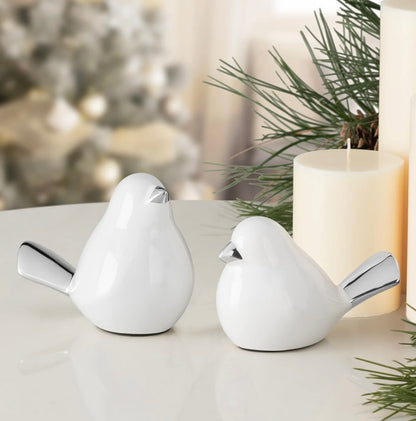 Finch Silver Tipped 2 Piece Decor Sculpture Set