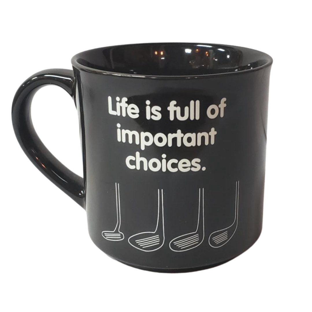 Important Choices Golf Club Black Mug