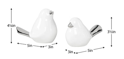 Finch Silver Tipped 2 Piece Decor Sculpture Set