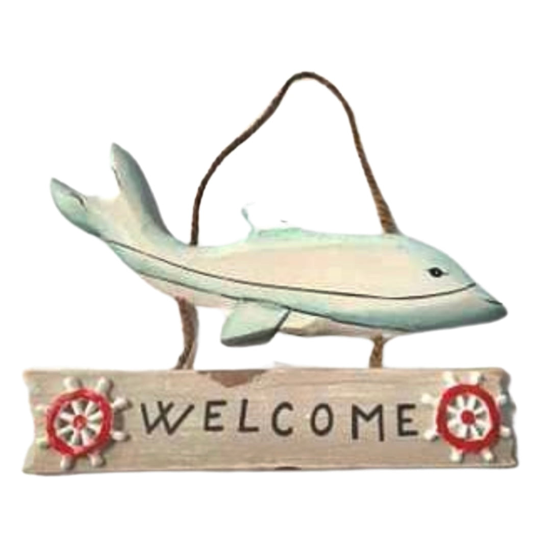 Wooden Dolphin - Welcome - Imperial Gifts And Decor